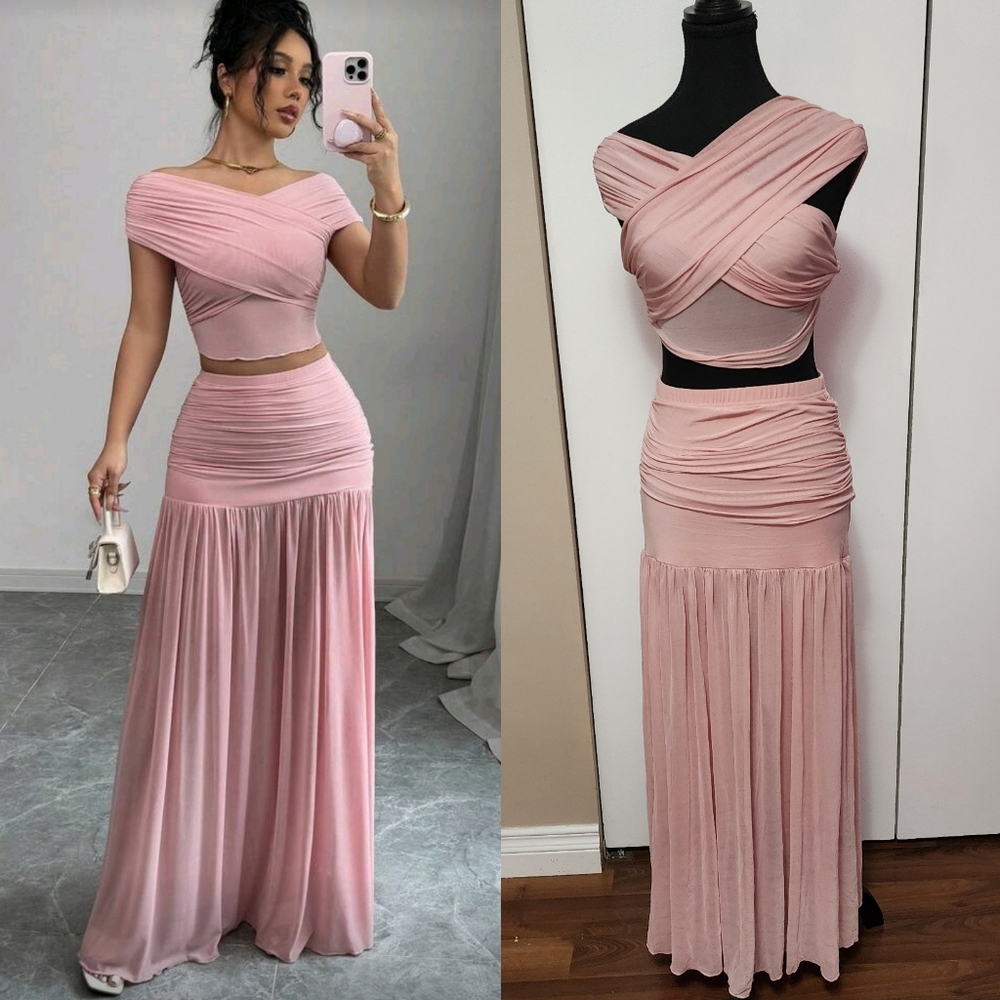 Mesh Fitted 2 Piece Outfit